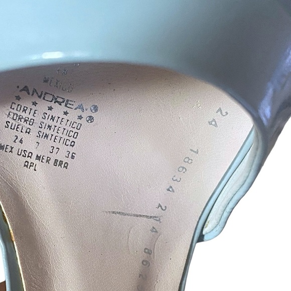 ANDREA Baby Blue Stiletto’s 4 1/2” Heel Double Ankle Strap Women’s Size 7 ECU - Picture 14 of 16